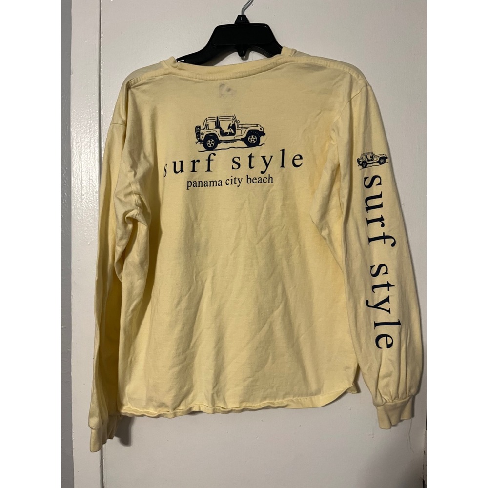 Surf Style‎ Panama City Beach Jeep Graphic Long Sleeve T-Shirt Yellow Mens Large